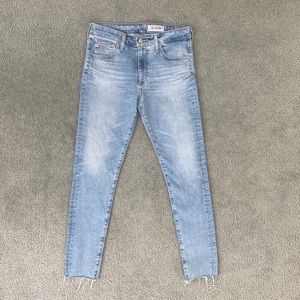 AG The Farrah high waist ankle skinny Jean frayed hem womens 29r
